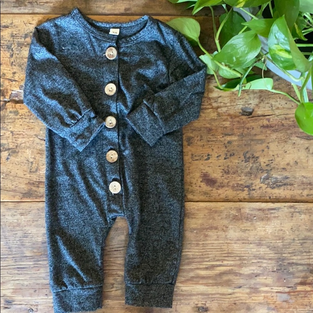 Little One Shop Charcoal Romper